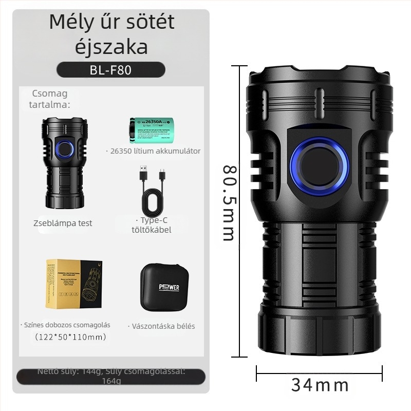 Kültéri, többfunkciós, erős fényű, ötszemes zseblámpa, nagy teljesítményű, hosszú élettartamú, szuperfényes, mini, hordozható, kis zseblámpa
