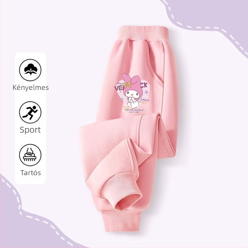 Melody Kulomi lányka nadrágok tavaszi és őszi 2024 új nadrágok melegítőnadrágok gyermek sportnadrágok lezser nadrágok