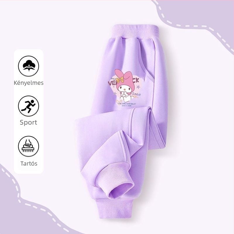 Melody Kulomi lányka nadrágok tavaszi és őszi 2024 új nadrágok melegítőnadrágok gyermek sportnadrágok lezser nadrágok