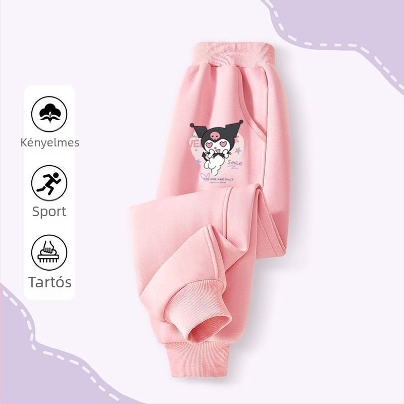 Melody Kulomi lányka nadrágok tavaszi és őszi 2024 új nadrágok melegítőnadrágok gyermek sportnadrágok lezser nadrágok