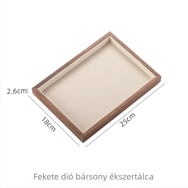 Fekete diófa tömörfa ékszertároló doboz nagy kapacitású fülbevalók nyaklánc ékszerdoboz kis díszdoboz gyári egyenes haj