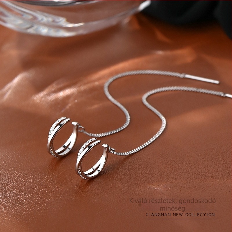 925 sterling ezüst bojtos fülbevalók nyári fülbevaló vonal 2024 új divatos fülbevalók hideg szél fülbevalók női ékszerek