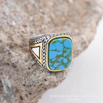 Férfi, határokon átnyúló, európai és amerikai új, többszínű, retró láncos, csíkos személyiségű, divatos, titán acél, rozsdamentes acél gyűrű