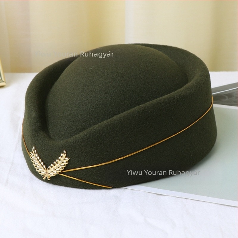 Stewardess sapka, női barett, recepciós etikett sapka, pergődob zenekar, brit színpadi előadás sapka