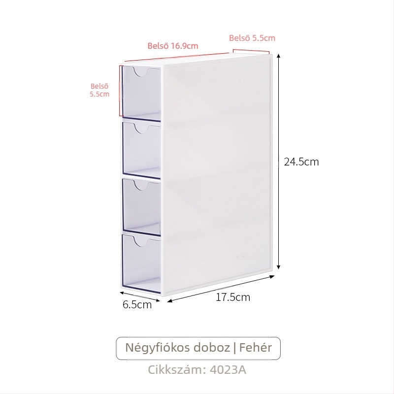 Asztali fiókos szemüvegtároló doboz egyszerű átlátszó többrekeszes tárolódoboz diákkollégiumi kozmetikai cikkek szervező doboz