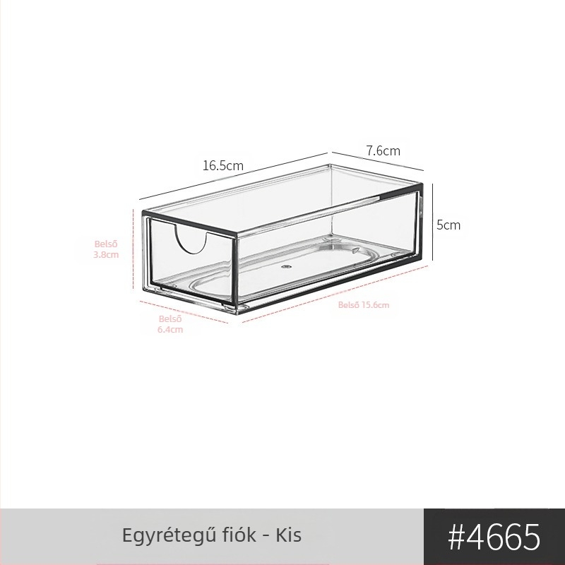 Asztali fiókos szemüvegtároló doboz egyszerű átlátszó többrekeszes tárolódoboz diákkollégiumi kozmetikai cikkek szervező doboz