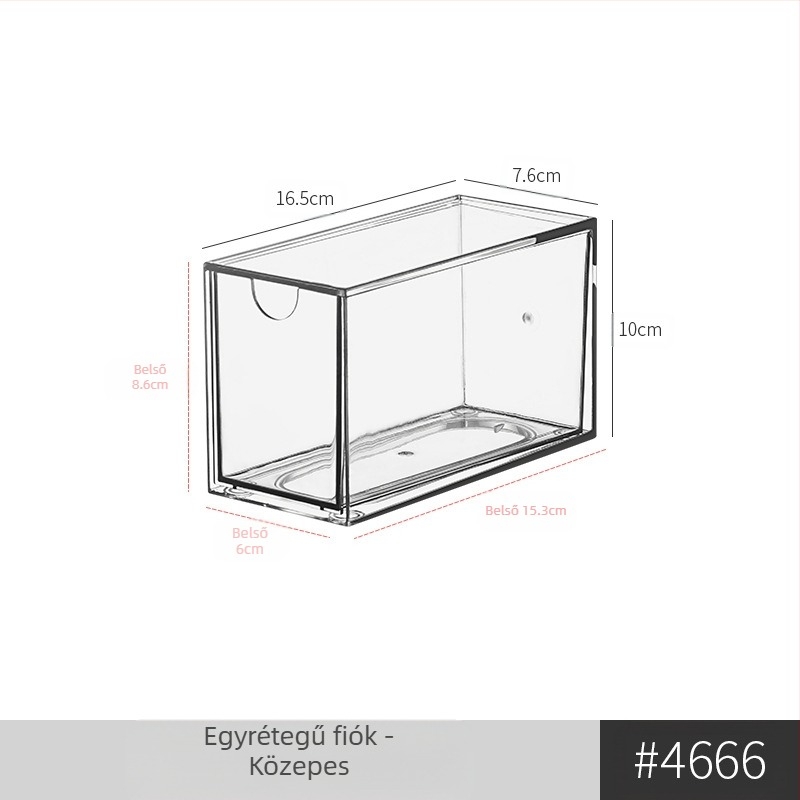 Asztali fiókos szemüvegtároló doboz egyszerű átlátszó többrekeszes tárolódoboz diákkollégiumi kozmetikai cikkek szervező doboz