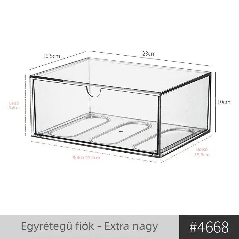 Asztali fiókos szemüvegtároló doboz egyszerű átlátszó többrekeszes tárolódoboz diákkollégiumi kozmetikai cikkek szervező doboz