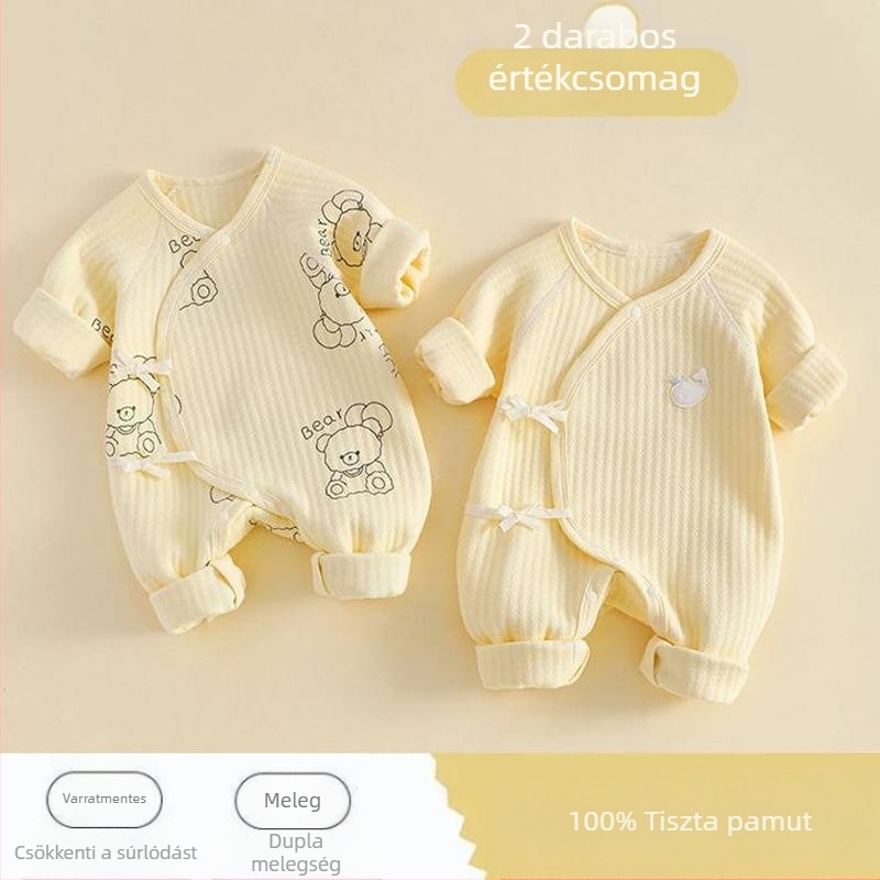 Újszülött babaruhák tiszta pamut őszi és téli steppelt tavaszi és őszi romper ruhák született kisgyermek baba meleg overál