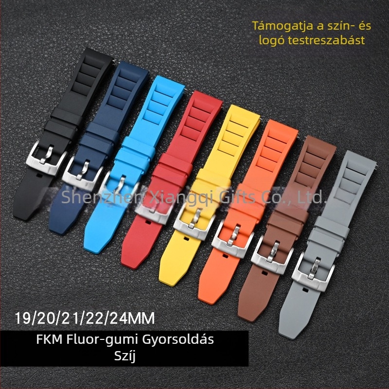 Explosions univerzális gyorskioldású fluorogumi szíj Huawei Apple Watch szíjhoz FKM szíj 19/20/21/24mm