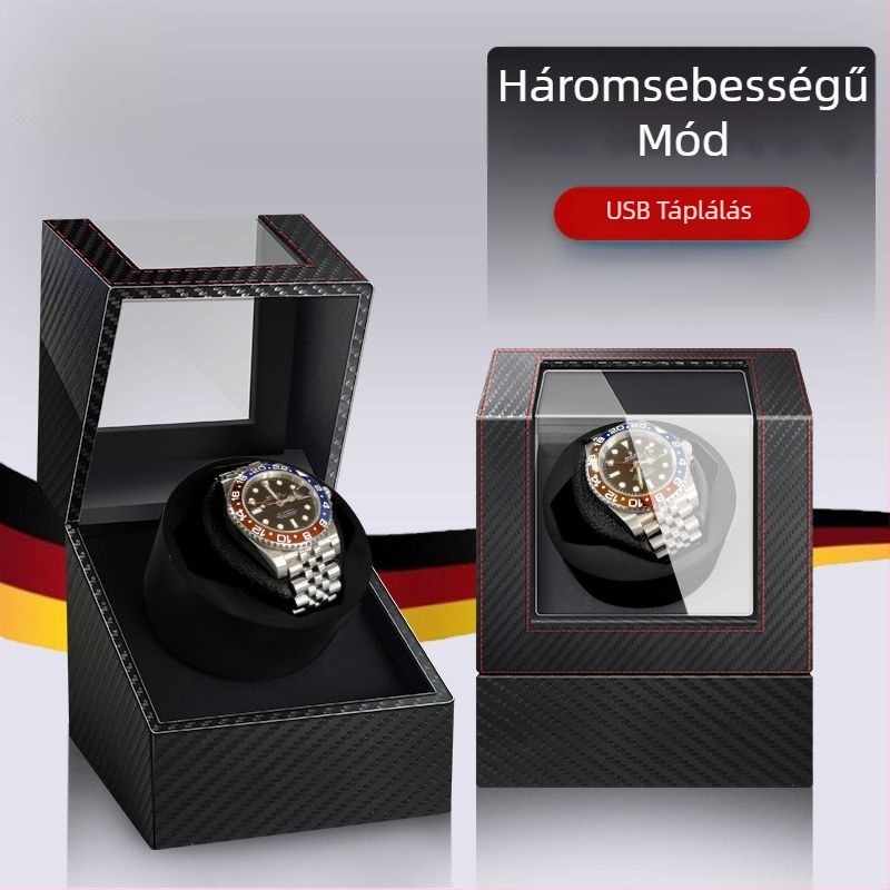 Német márkájú mechanikus óra, automata óratekercselő, háztartási elektromos, csúcskategóriás óratekercselő, teljesen automatikus forgó óradoboz