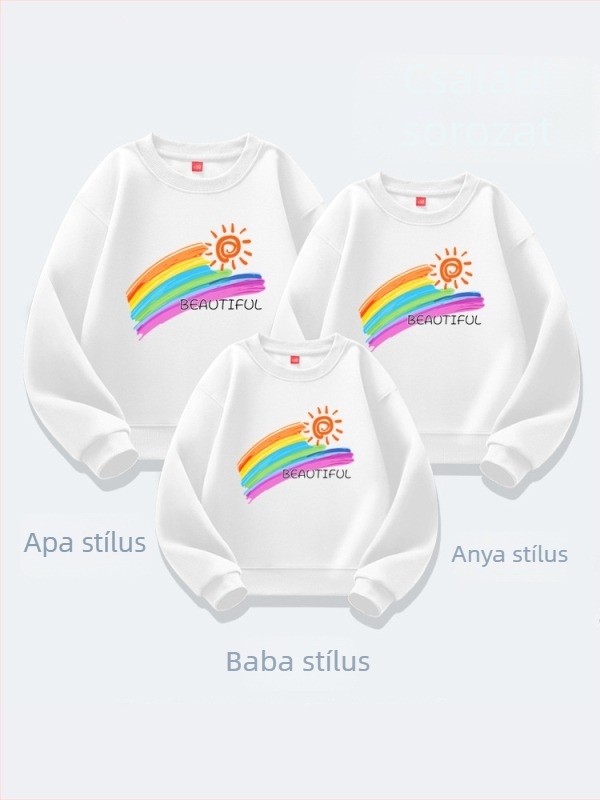 Óvodai szülő-gyermek foglalkozási ruházat őszi és téli iskolai sportok diák hétköznapi felső szülő-gyermek ruházat új pulóver