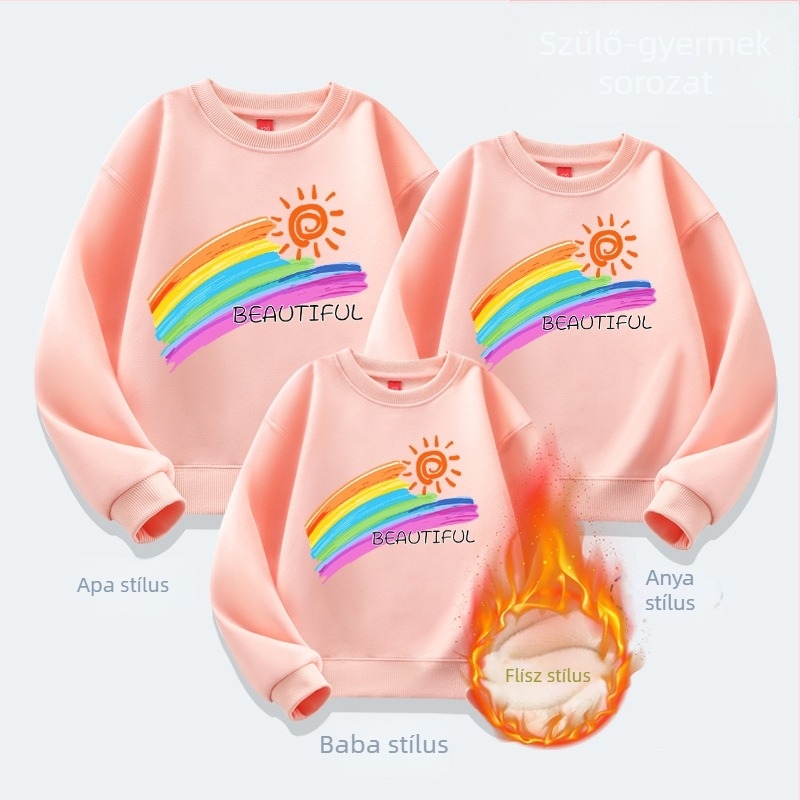 Óvodai szülő-gyermek foglalkozási ruházat őszi és téli iskolai sportok diák hétköznapi felső szülő-gyermek ruházat új pulóver