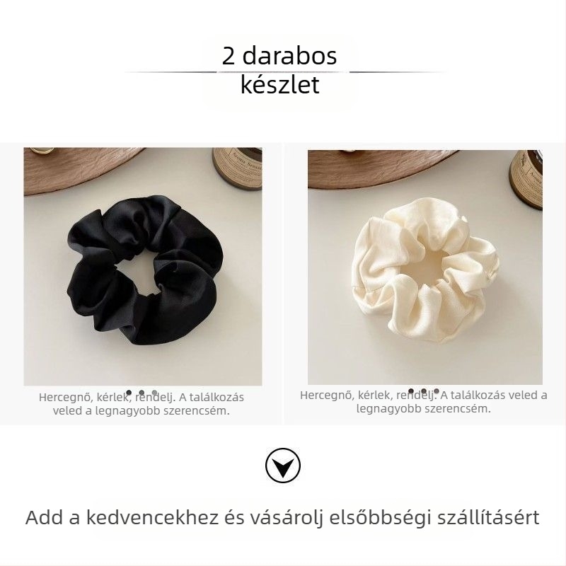 Satin Sense vastagbél hajpánt, elegáns kötőkötél, női egyszerű gömbfejű, univerzális fejfedő, csúcskategóriás, könnyű luxus fehér