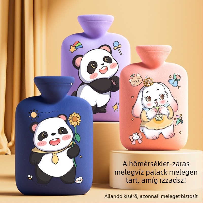 Határokon átnyúló gyártótól származó rajzfilm melegvizes palack, újratölthető, nagy és kis melegvizes zacskók nőknek a has és a kéz melegítésére, Amazon