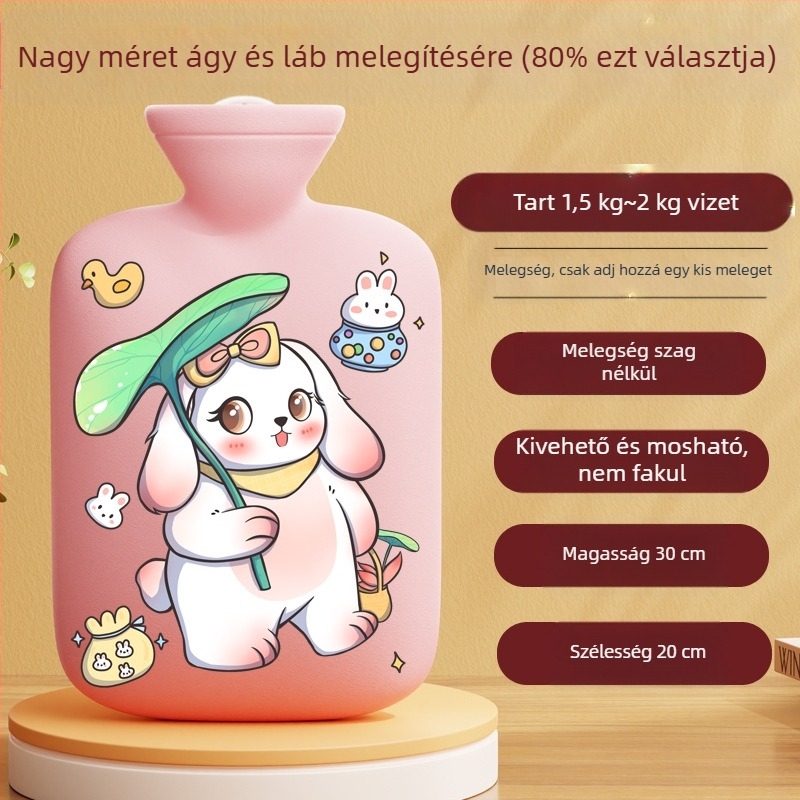 Határokon átnyúló gyártótól származó rajzfilm melegvizes palack, újratölthető, nagy és kis melegvizes zacskók nőknek a has és a kéz melegítésére, Amazon