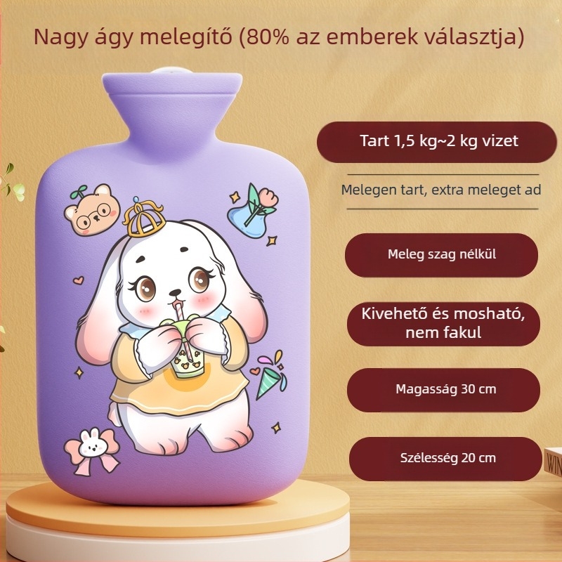 Határokon átnyúló gyártótól származó rajzfilm melegvizes palack, újratölthető, nagy és kis melegvizes zacskók nőknek a has és a kéz melegítésére, Amazon