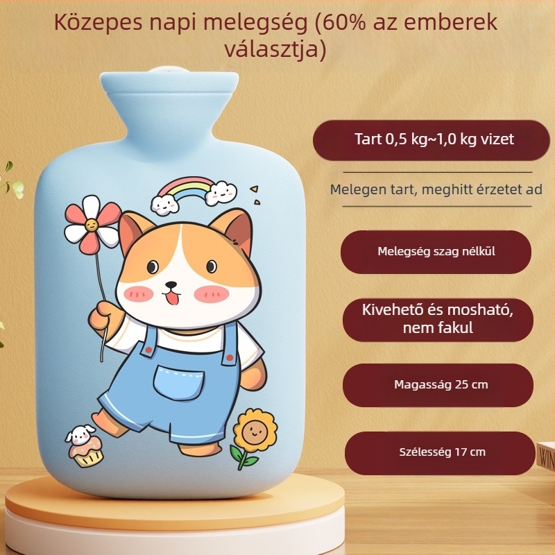 Határokon átnyúló gyártótól származó rajzfilm melegvizes palack, újratölthető, nagy és kis melegvizes zacskók nőknek a has és a kéz melegítésére, Amazon