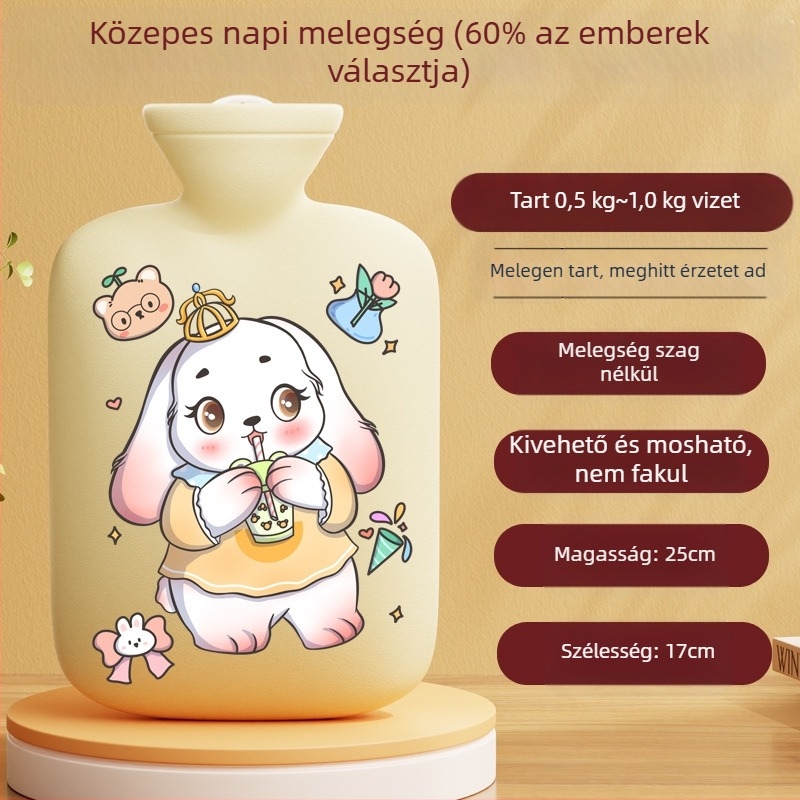 Határokon átnyúló gyártótól származó rajzfilm melegvizes palack, újratölthető, nagy és kis melegvizes zacskók nőknek a has és a kéz melegítésére, Amazon