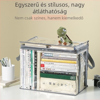 Összecsukható könyvesdoboz diákkollégium tantermi könyvtároló doboz átlátszó, vízálló háztartási könyvtároló doboz