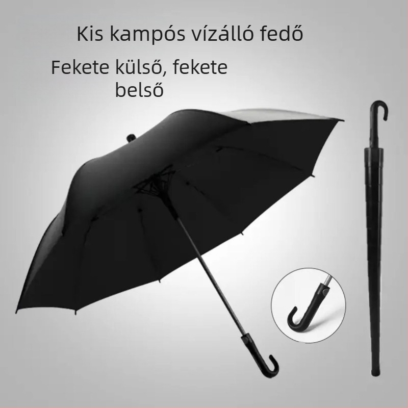 Golf esernyő, hosszú nyelű esernyő vízálló borítással, félautomata nyitás és záródás, egyenes rúddal ellátott autós esernyő, erős szélálló, fekete gumi naptej