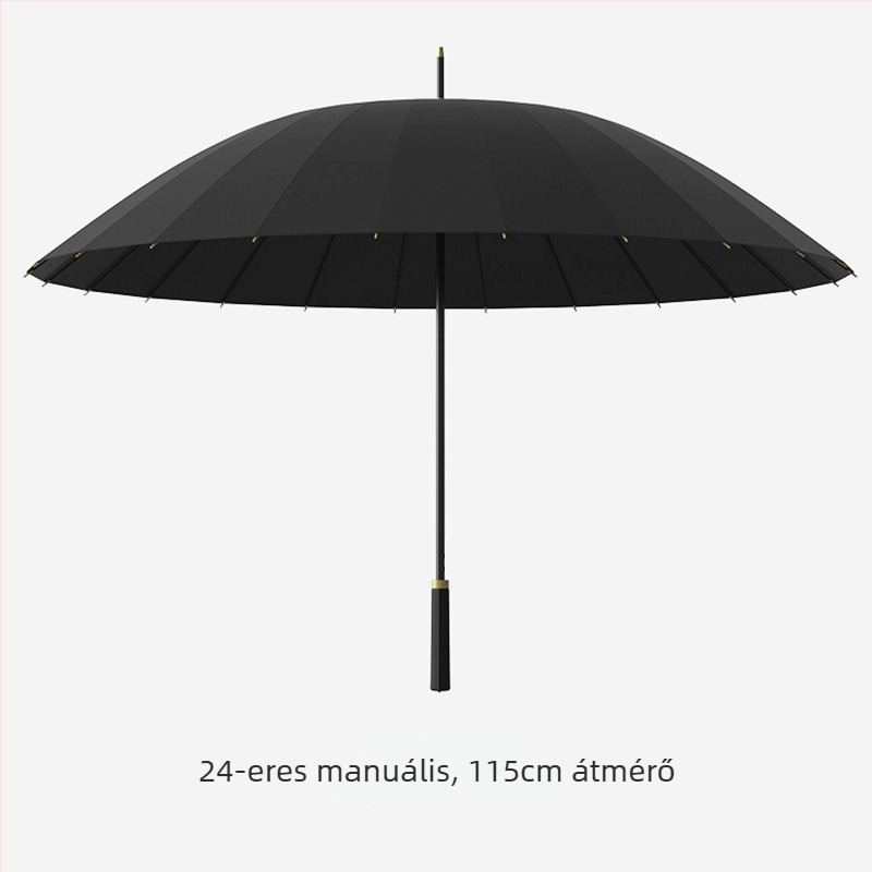 Golf esernyő, hosszú nyelű esernyő vízálló borítással, félautomata nyitás és záródás, egyenes rúddal ellátott autós esernyő, erős szélálló, fekete gumi naptej