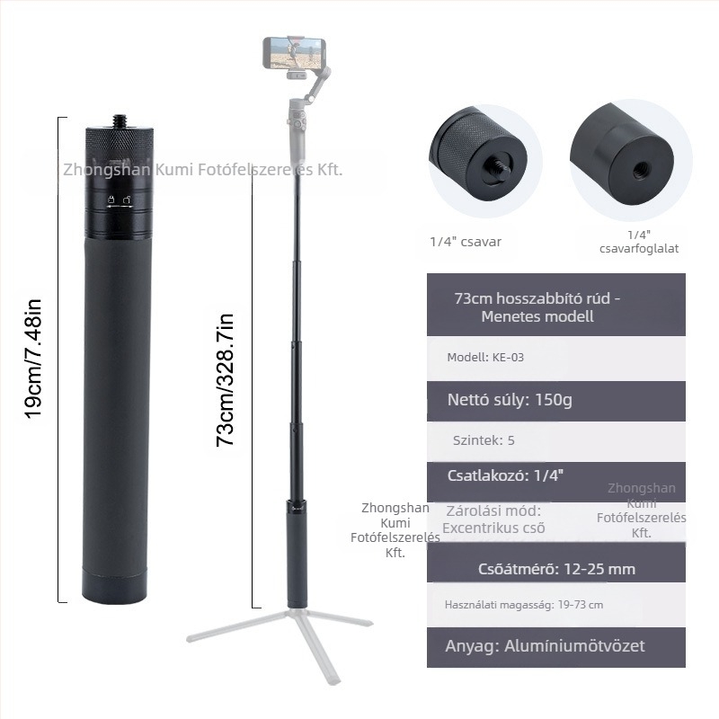 Feiyu hosszabbító rúd Dajiang hatalmas mobiltelefon-stabilizátor univerzális szelfibot sportkamera gopro13 kézi rúd