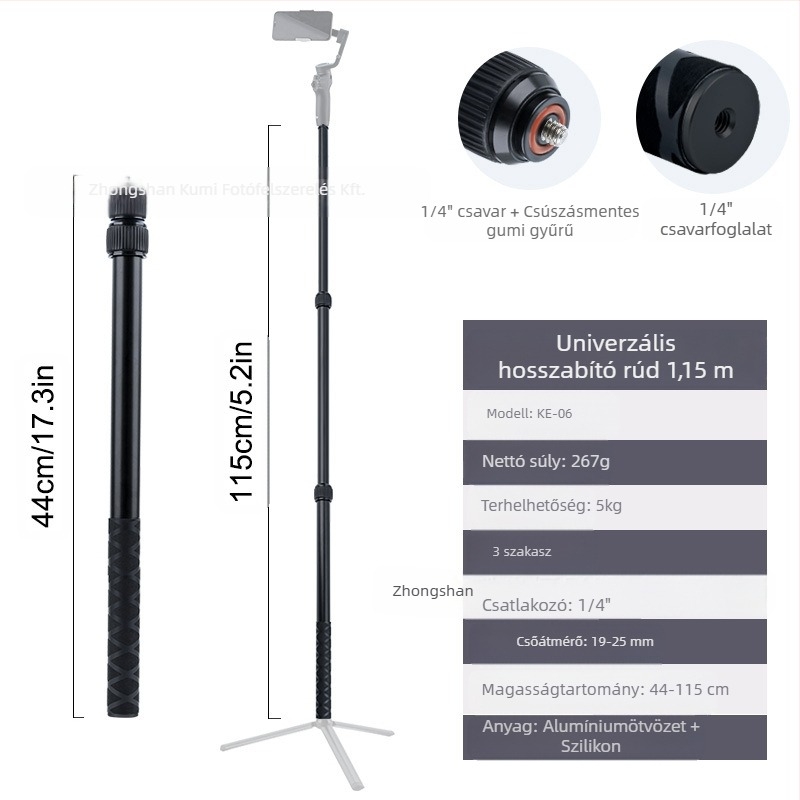 Feiyu hosszabbító rúd Dajiang hatalmas mobiltelefon-stabilizátor univerzális szelfibot sportkamera gopro13 kézi rúd