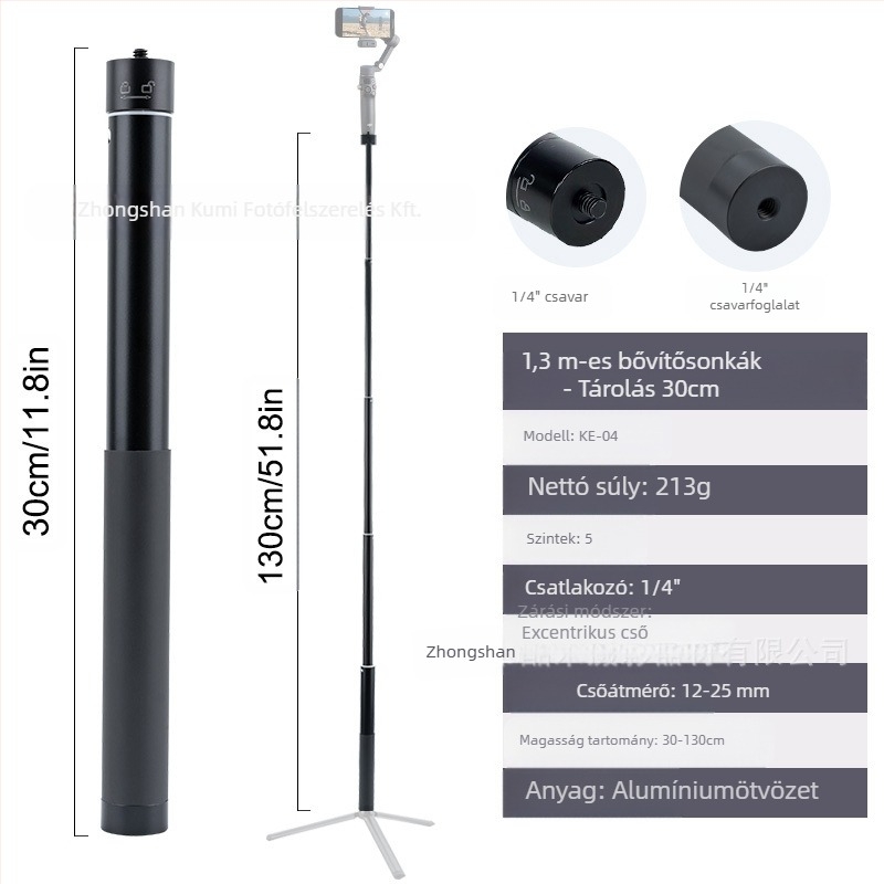 Feiyu hosszabbító rúd Dajiang hatalmas mobiltelefon-stabilizátor univerzális szelfibot sportkamera gopro13 kézi rúd