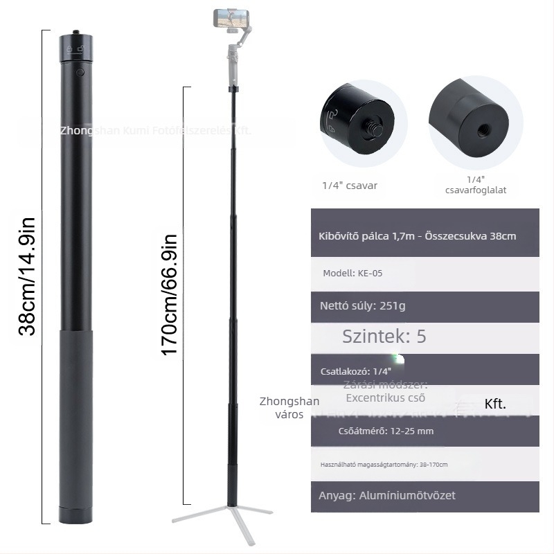 Feiyu hosszabbító rúd Dajiang hatalmas mobiltelefon-stabilizátor univerzális szelfibot sportkamera gopro13 kézi rúd