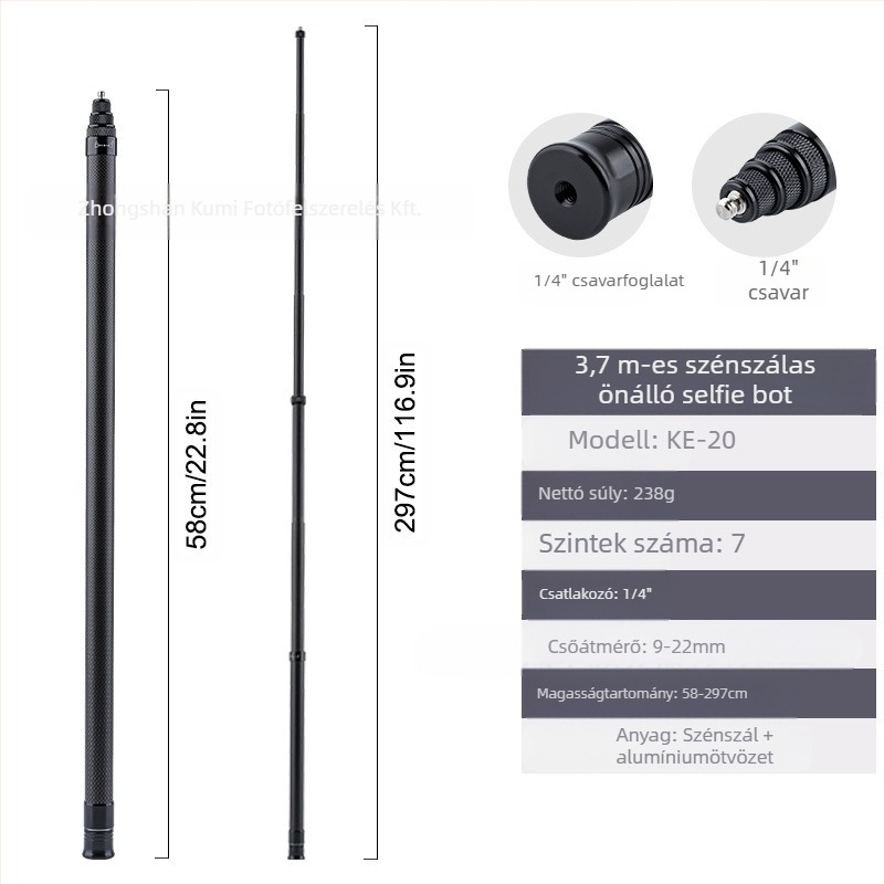 Feiyu hosszabbító rúd Dajiang hatalmas mobiltelefon-stabilizátor univerzális szelfibot sportkamera gopro13 kézi rúd