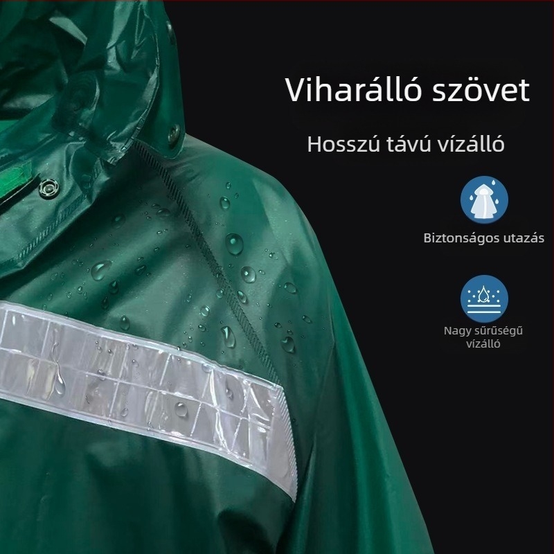 Vastagított esőálló esőkabát és nadrág szett, kerékpáros esőkabát, motoros esőkabát kézbesítőknek, szivárgásmentes hasított esőkabát