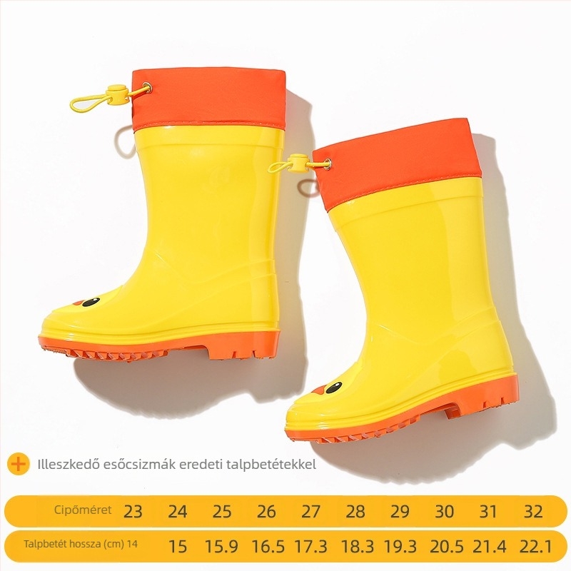 Gyermek esőkabát, fiú, átlátszó karimájú, sárga kacsamintás, teljes testet átfedő, hosszított, lányos, vízálló dinoszaurusz mintás esőkabát szett