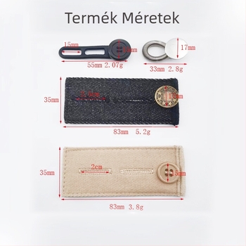 Állítható és levehető kerek farmergombok férfiaknak és nőknek, nadrág derékbővítés, varrás nélküli toldócsat