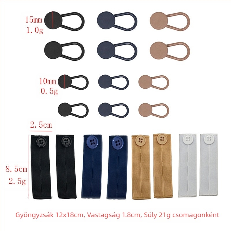 Állítható és levehető kerek farmergombok férfiaknak és nőknek, nadrág derékbővítés, varrás nélküli toldócsat