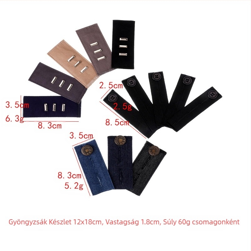 Állítható és levehető kerek farmergombok férfiaknak és nőknek, nadrág derékbővítés, varrás nélküli toldócsat