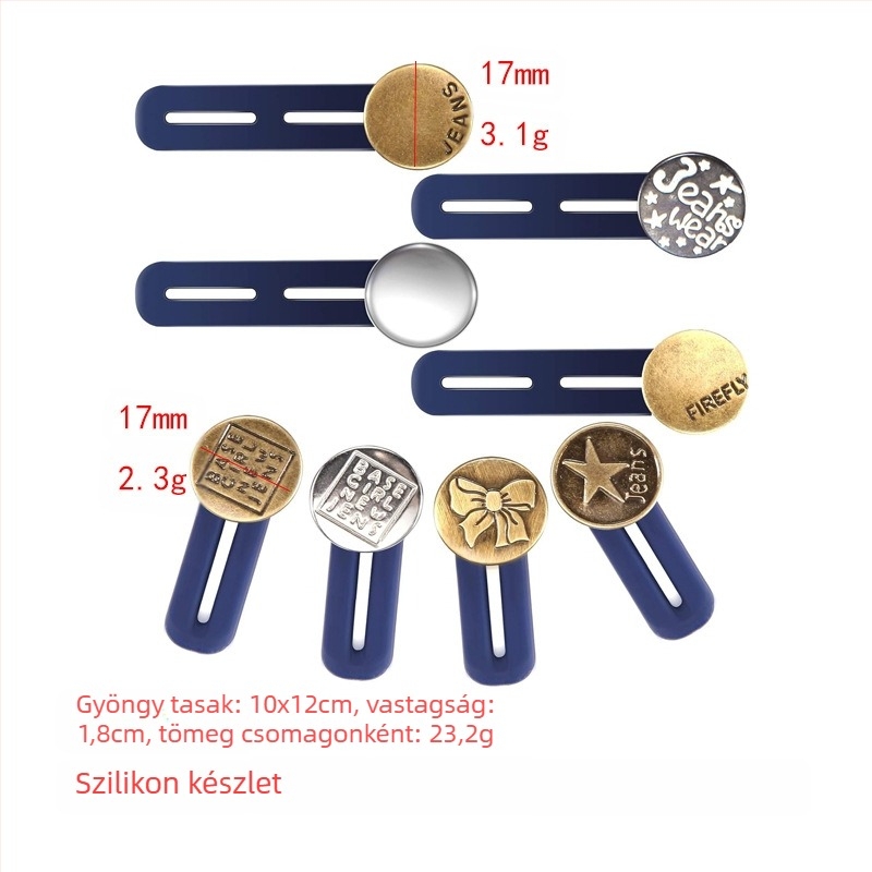 Állítható és levehető kerek farmergombok férfiaknak és nőknek, nadrág derékbővítés, varrás nélküli toldócsat