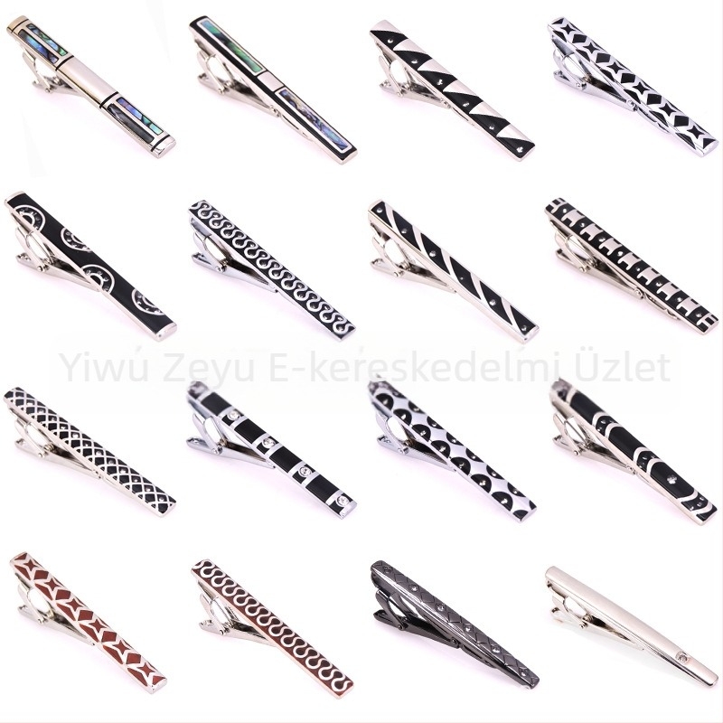 Divatos férfi nyakkendőtű dróthúzással, kristályhéjjal díszített nyakkendőtű, üzleti férfi nyakkendőtű gyári áron, akciós áron