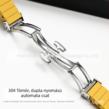 Fluor-gumiból készült óraszíj gyorskioldó csattal, kompatibilis Omega, Seiko és Xitiecheng modellekkel, 20/22 mm szélesség