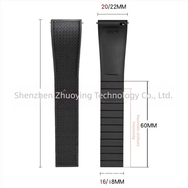 Fluor-gumiból készült óraszíj gyorskioldó csattal, kompatibilis Omega, Seiko és Xitiecheng modellekkel, 20/22 mm szélesség