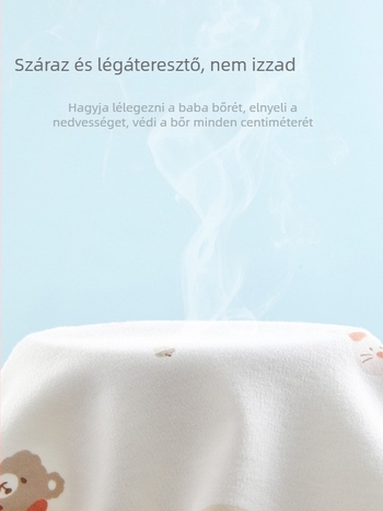 Újszülött pamut romperszerű egyben-ruha, szerzetes-stílusú, hosszú ujjú, uniszex, 0-6 hónap