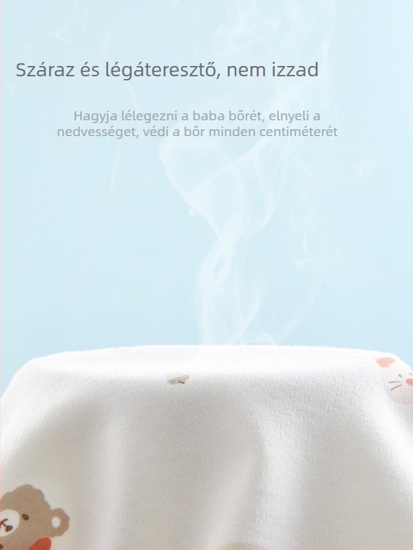 Újszülött pamut romperszerű egyben-ruha, szerzetes-stílusú, hosszú ujjú, uniszex, 0-6 hónap