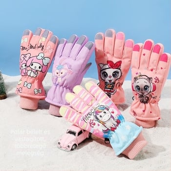 Gyermek síkesztyűk Gyermek meleg hóban játszó vízálló téli baba fiúknak és lányoknak bársony vastagított diák kerékpáros kesztyűk