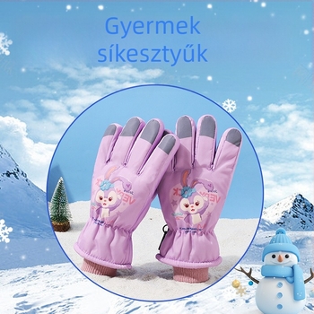 Gyermek síkesztyűk Gyermek meleg hóban játszó vízálló téli baba fiúknak és lányoknak bársony vastagított diák kerékpáros kesztyűk