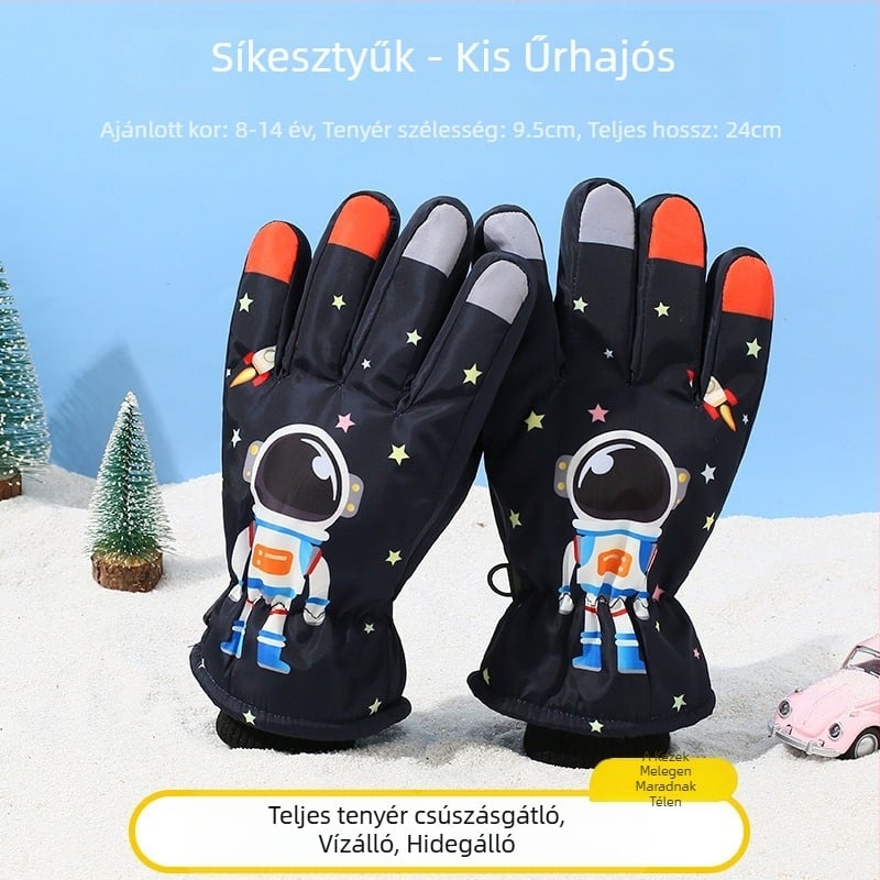 Gyermek síkesztyűk Gyermek meleg hóban játszó vízálló téli baba fiúknak és lányoknak bársony vastagított diák kerékpáros kesztyűk