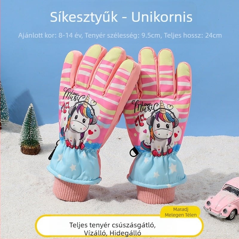 Gyermek síkesztyűk Gyermek meleg hóban játszó vízálló téli baba fiúknak és lányoknak bársony vastagított diák kerékpáros kesztyűk