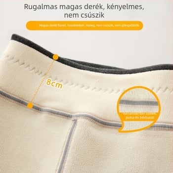 Lányka leggings polár béléssel vastagított őszi-téli fehér külső viselet egyrészes bársony meleg téli fekete gyermek meleg nadrág