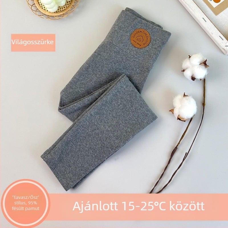 Lányka leggings polár béléssel vastagított őszi-téli fehér külső viselet egyrészes bársony meleg téli fekete gyermek meleg nadrág