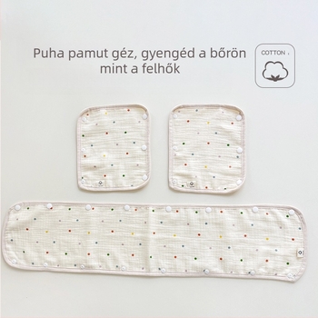 Babakocsi nyáltörölköző háromrészes babakocsi kesztyű pamut gézpánt nyáltörölköző babakocsi harapásgátló vállvédő