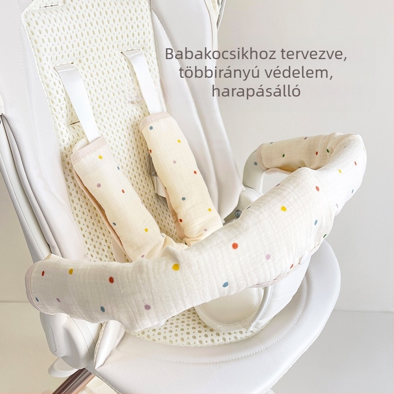 Babakocsi nyáltörölköző háromrészes babakocsi kesztyű pamut gézpánt nyáltörölköző babakocsi harapásgátló vállvédő